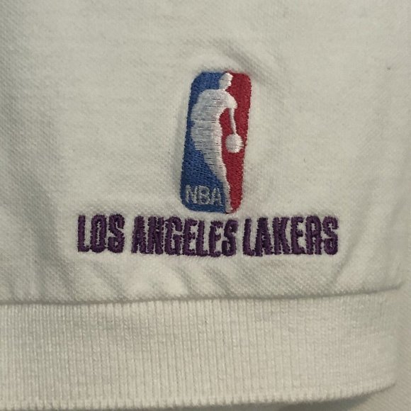 Nike Team Offical NBA Los Angeles Lakers Stitched Polo Pinhole On Sleeve Men XL - Picture 4 of 15